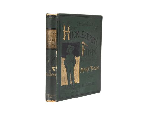 Adventures of Huckleberry Finn by Mark Twain. Published 1885 by Charles L. Webster. First edition. First state. Contains the 