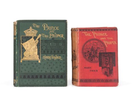 Two first editions of The Prince and the Pauper - the first American edition and the first English edition. The Prince and th