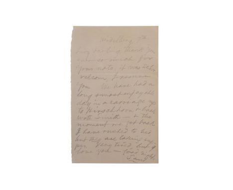 Mark Twain (Samuel Clemens) one page autographed letter signed in pencil. Signed ‘Samuel’ as he did in personal letters to cl