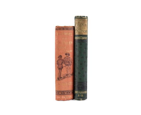 Two first editions of The Prince and the Pauper - the first American edition and the first English edition. The Prince and th