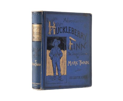 Adventures of Huckleberry Finn by Mark Twain. Published 1885 by Charles L. Webster Company. First edition first state in the 