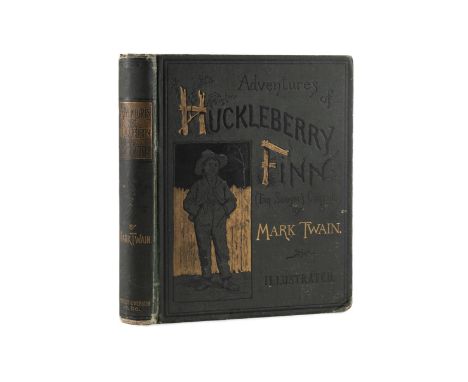 Adventures of Huckleberry Finn by Mark Twain. Published 1885 by Charles L. Webster. First edition. First state. Contains firs