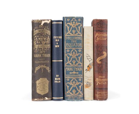 A group of five books by Mark Twain: Sketches Old and New by Mark Twain. Published 1875 by American Publishing Company. First