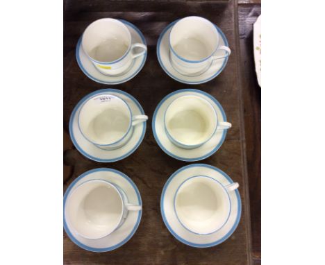 A set of six Coalport 'Amalfi' teacups and saucers