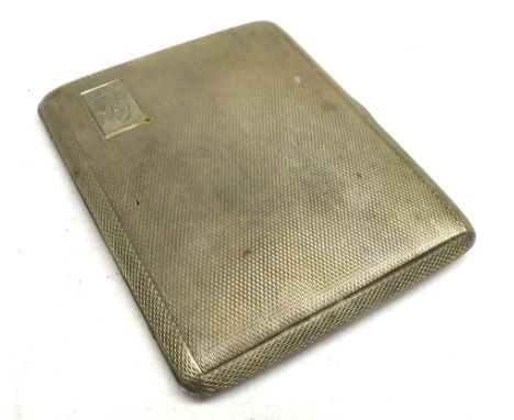 A George VI Silver Cigarette Case of rectangular form, decorated with engine-turned detail, hallmarked Chester 1938, weight 2