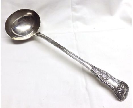 A large Silver William IV Soup Ladle in Kings pattern, Makers Mark Mary Chawner, London 1834, weight 9 = oz  