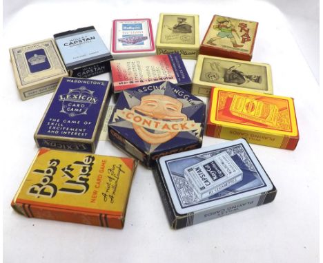 A Mixed Lot of various Boxed Sets of Playing Cards and Card Games includes Capstan, Crown, Wills s, Gold Flake, Striptease et