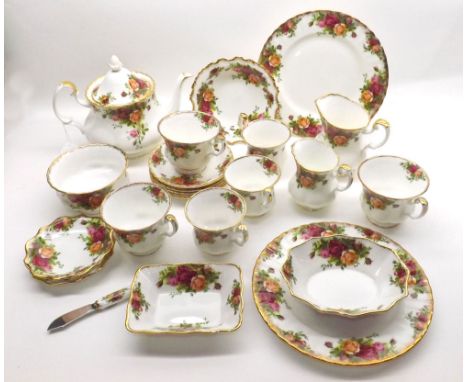 A quantity of Royal Albert Old Country Rose Tea and Table Wares comprising: Teapot, two Jugs, Sugar Basin and an extensive qu