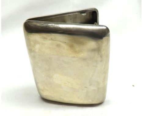 A George V Silver Cigarette Case of curved rectangular form, hallmarked Birmingham 1912, weight 3 oz  