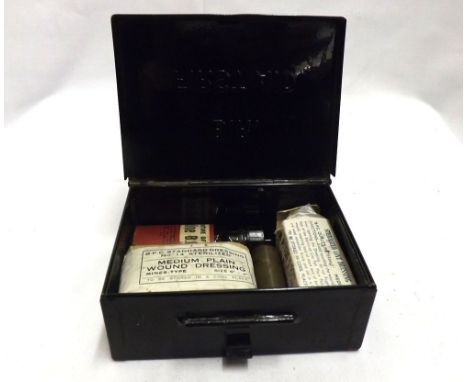 A Vintage First Aid Tin, the lid inscribed  B R (British Railways) First Aid , 5 <  wide 