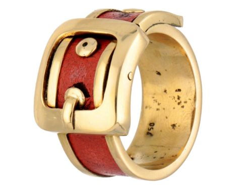 Hallmarks: 750. In worn condition, light signs of use. Ring size: 16 mm / 50 mm. Weight: 7.74 grams.