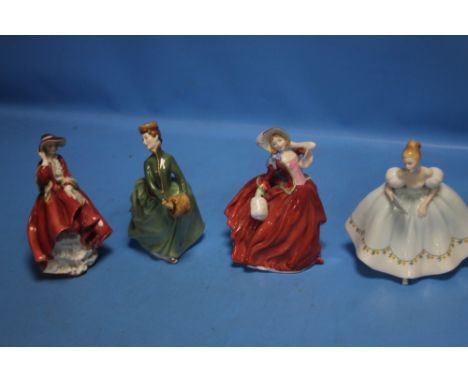 FOUR LARGE ROYAL DOULTON FIGURINES - 'FIRST DANCE', 'TOP O' THE HILL', 'SUMMER BREEZES' AND 'GRACE'Condition Report:FIRST DAN