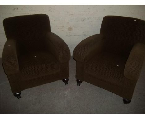 TWO VINTAGE CLUB STYLE CHAIRS