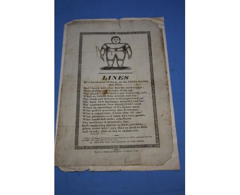GIANT BOY WILLIAM WILKINSON WHITEHEAD 14 YEARS OF AGE ON 26TH MARCH?? 1825 5 FT 2 HIGH, 5 FT AROUND BODY WEIGHED 22 STONE FRO