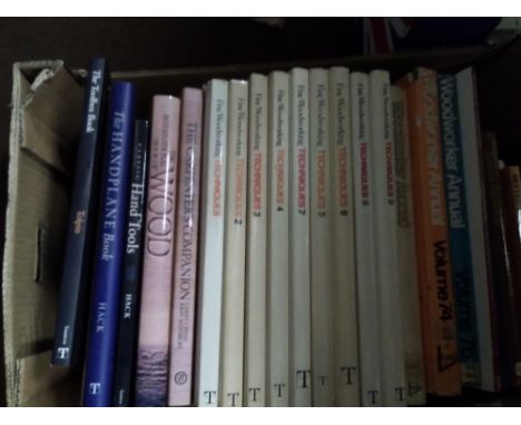 WOODWORKING INTEREST BOOKS - a tray to include 'The Toolbox Book' by Jim Tolpin, 'The Handplane Book' by Garrett Hack, 'Class