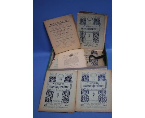 HISTORIC WORCESTERSHIRE' BY W. SALT BRASSINGTON, 12 paperback volumes The Midland Educational Co. Ltd., printed by Simpkin, M