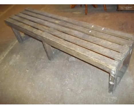 A VINTAGE CLOAKROOM STYLE BENCH