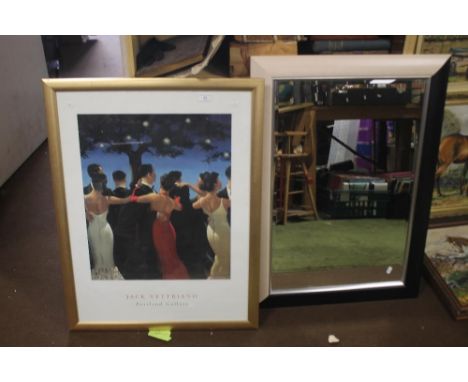 A MODERN PRINT TOGETHER WITH A MIRROR