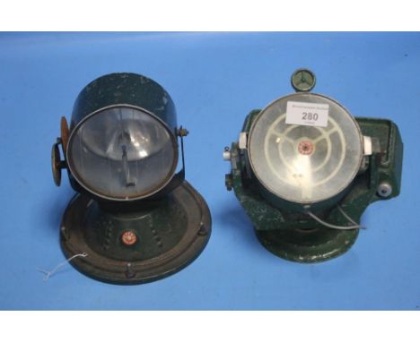 TWO VINTAGE ASTRA TOY SEARCH LIGHTS