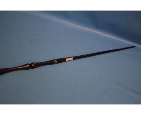 A TRIBAL WALKING STICK WITH BONE INLAY