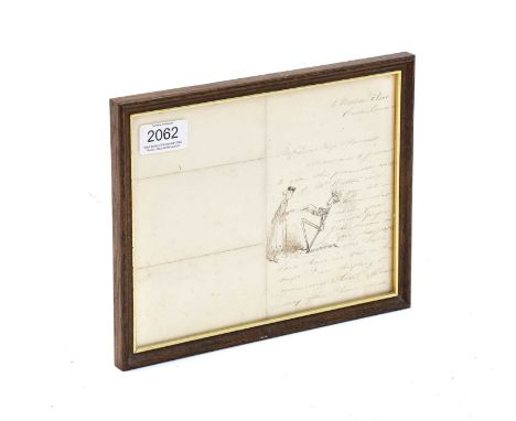 Cruikshank (George).Autograph Letter Signed, from George Cruickshank to 'My Dear Miss ?Hanchell, Allow me to present to you t