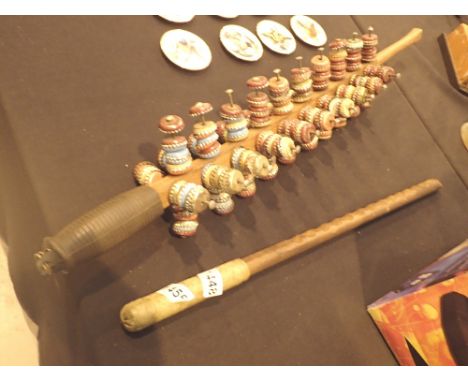 Morris Dancing bottle top rainmaker and stick 