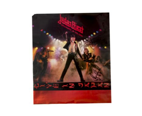 Judas, Priest / Autographs, promotional poster for the band 1979 first live album 'Unleashed In The East', the poster is sign