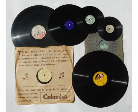 Miscellaneous records, various sizes: 17 HMV and Columbia Sampler records and 14 other 12-inch; 16 Welsh, Gaelic and similar 