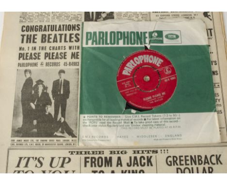 The Beatles, Please Please Me 7" Single - Original UK release on the red Parlophone label - 45-R 4983 in Good condition with 