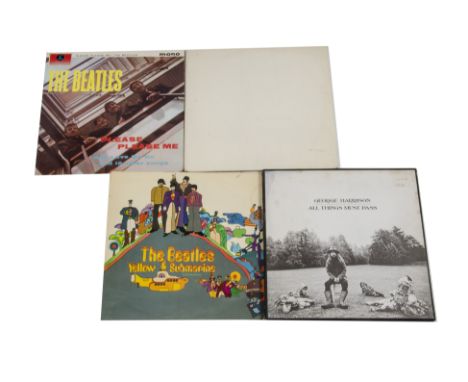 The Beatles, three albums, White album UK first press stereo (sleeve 0451150) with poster and photos, Yellow Submarine first 