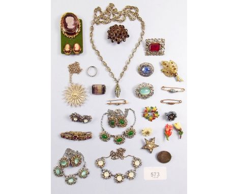 A box of vintage costume jewellery 