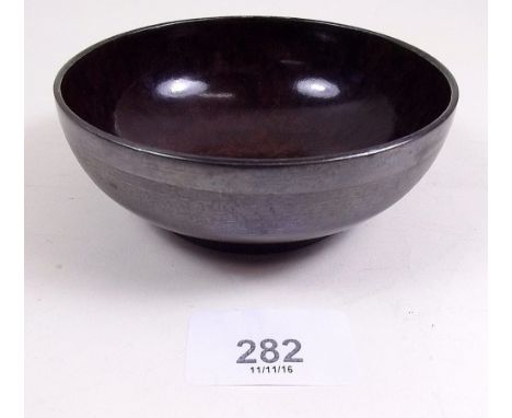 A silver on bakelite engine turned bowl, Birmingham 1931
