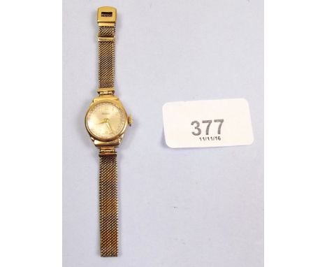A 9ct gold Rotary ladies wrist watch and gold strap 