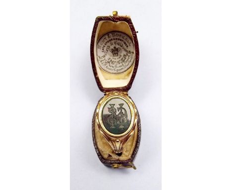 A Victorian gold ring set bloodstone engraved monogram 