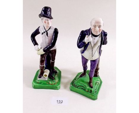 A 19th century pair of porcelain figures Dickens characters, possibly by Dudson 