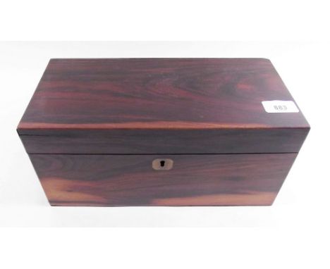 A 19th century rosewood tea caddy with cut glass mixing bowl