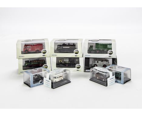 1:76 Oxford Diecast, Twenty models of fire and automobile vehicles, in original boxes, E, boxes P-VG (20)