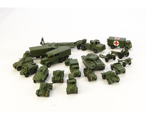 Dinky Military Vehicles, Meccano 688 Field Artillery Tractor, Meccano 676 Armoured Personnel Carrier, Meccano 651 Centurion T