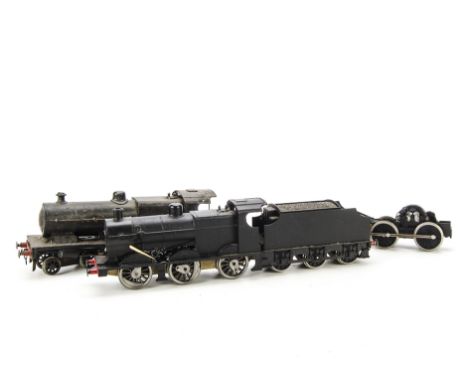 O Gauge Locomotive parts by Various Makers: including a Lima 4F with original and replacement loco chassis, a Bassett-Lowke '