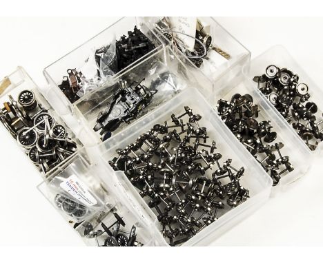 A large box of Locomotive Components Electronics and related Items: including OO scale transfers, nuts, bolts, taps and dies 