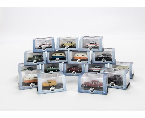 1:76 Oxford Diecast, twenty four models of automobile company vehicles, in original boxes, E, boxes VG-E (24)