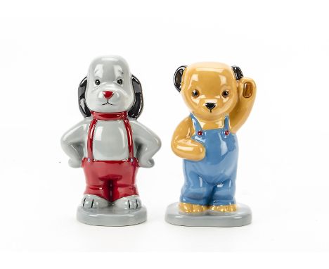 Sooty and Sweep Wade Ceramic Figures: Camtrak's Childhood Favourites no 5 1998 and 6 1998, VG (2)