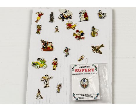 Rupert Bear Enamel Badges, depicting a variety of scenes, G-VG (20)