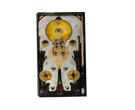 A  Gotham Big Shot USA made Bagatelle set, with tin sides, wooden base with silver, black and gold design, F-G, lacks balls