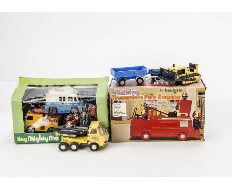 Tomy for Bradgate Trumpton Talking Fire Engine and other 1970s Toys: Fire Engine, with all Firemen, operating ladder and the 