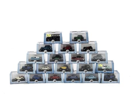 1:76 Oxford Diecast, twenty five models of automobile company vehicles, in original boxes, E, VG-E (25)