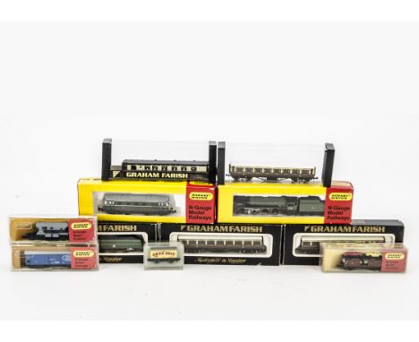 Minitrix and Graham Farish N Gauge Locomotives and Rolling Stock: Minitrix  204 BR green Diesel D5379, 203 BR green 4-6-2 700