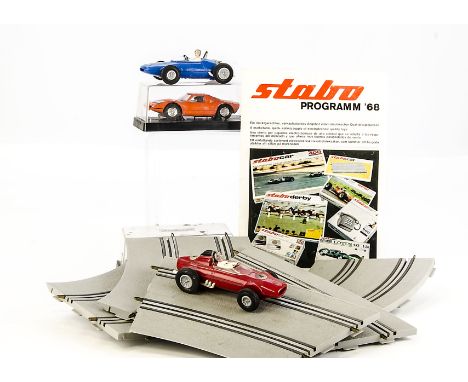 1960s Stabo Car Slot Racing Motor Cars, including Porsche GT, Maserati GT, Lotus (2), Ferrari, three in original plastic case