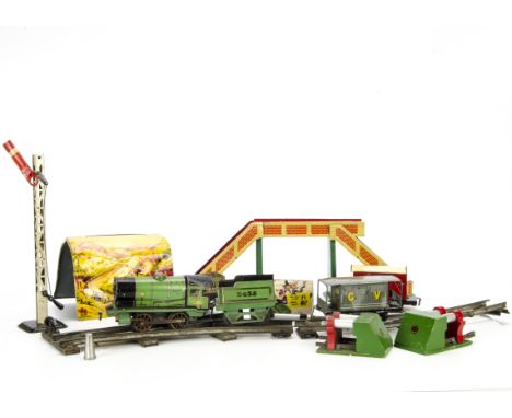 A modest O Gauge Railway Collection by Hornby and others: including Hornby M1 locomotive, tender and wagon, two others by Cha