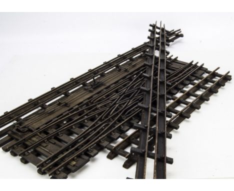 Coarse-Scale O Gauge 3-rail Track by Bassett-Lowke: straights in 3' lengths with high third rail, including two double-track 